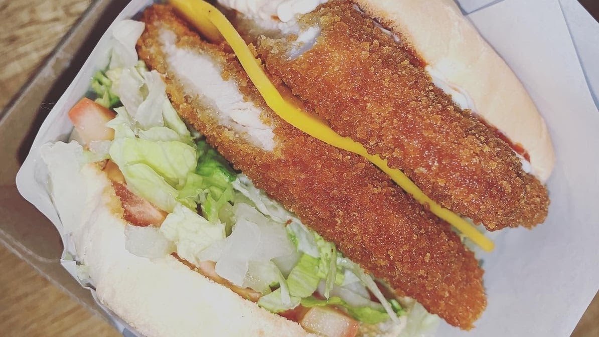 Chicken schnitzel burger